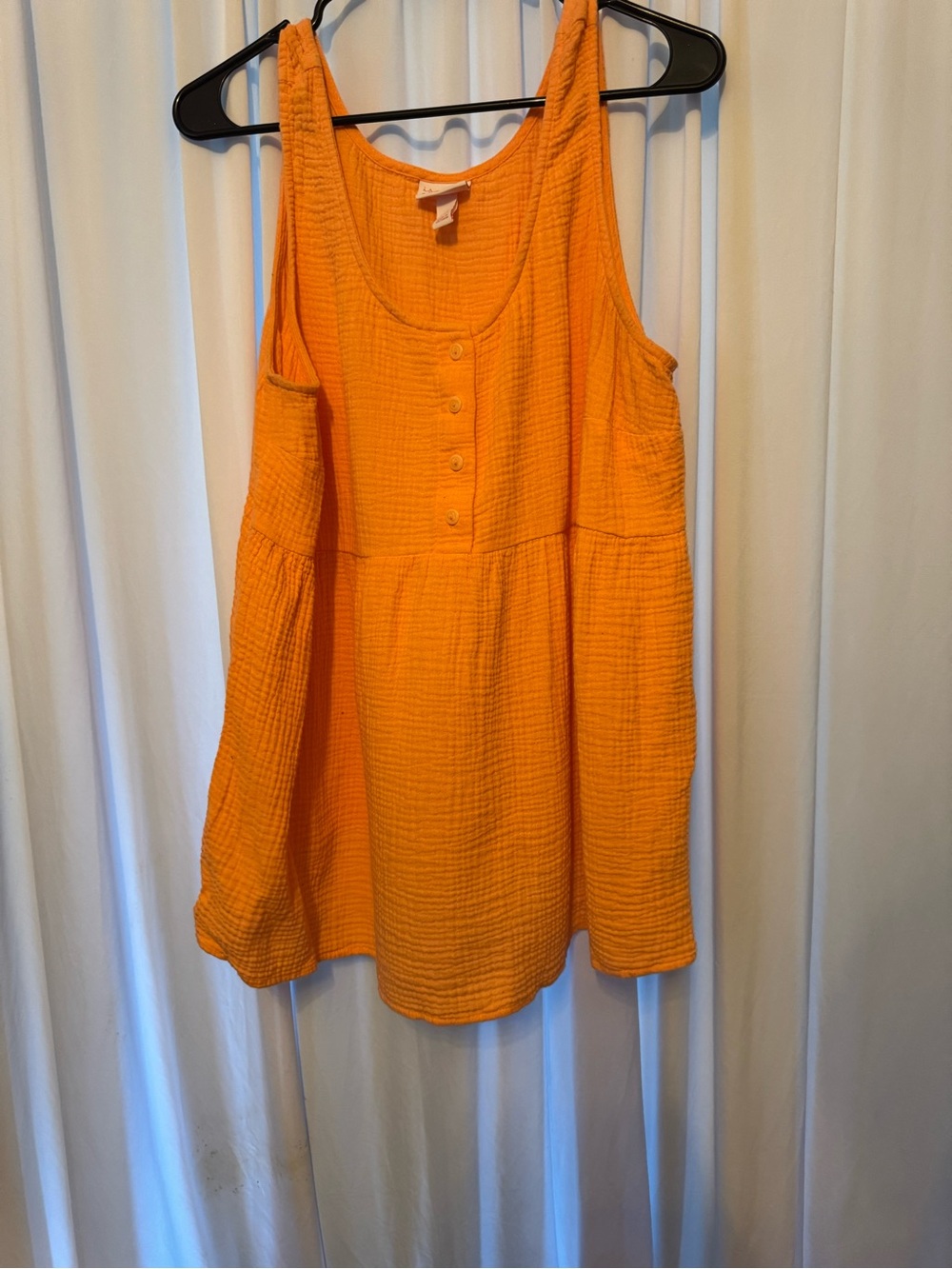 Sleeveless coral/Orange Button-Front Women’s Dress
